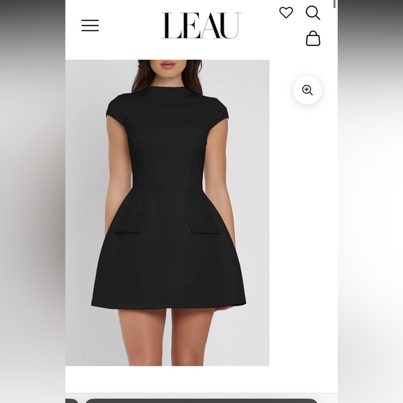 COTE CAP SLEEVE POCKET MINI DRESS - BLACK - Picture 1 of 4